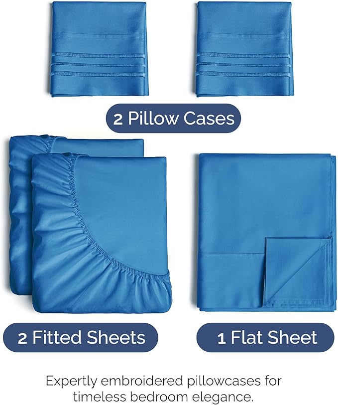 Split King Size 5 Piece Sheet Set - Image 2