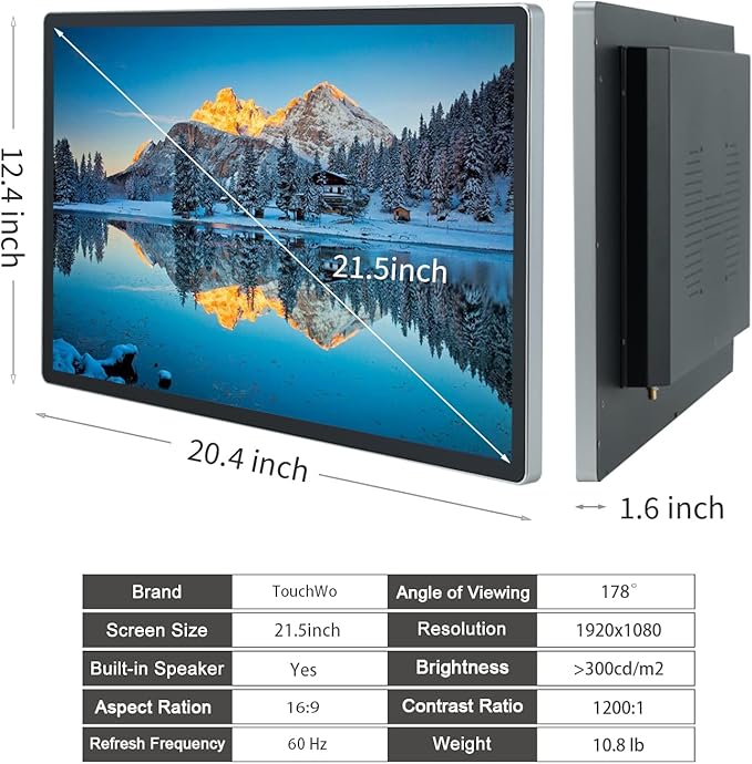 TouchWo 21.5 inch Android 11 Touchscreen Industrial PC, 16:9 FHD 1080P - Image 6