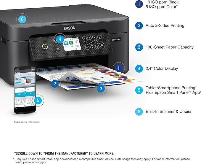 Epson Expression Home XP-4200 Wireless Color All-in-One Printer - Image 4