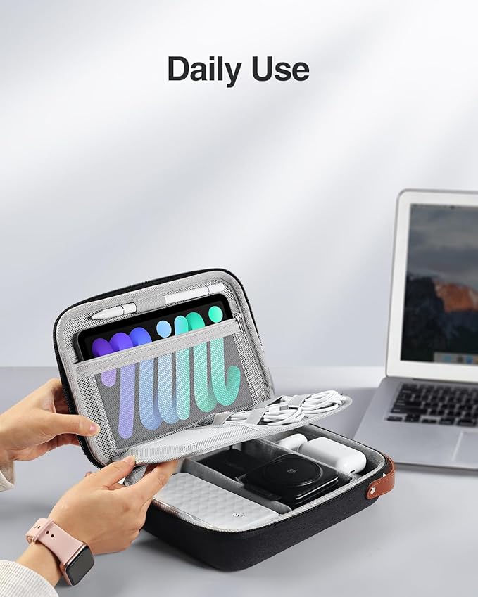 Luxtude Tech Organizer Travel Case, Portable Electronics Organizers, Hard Case - Image 6