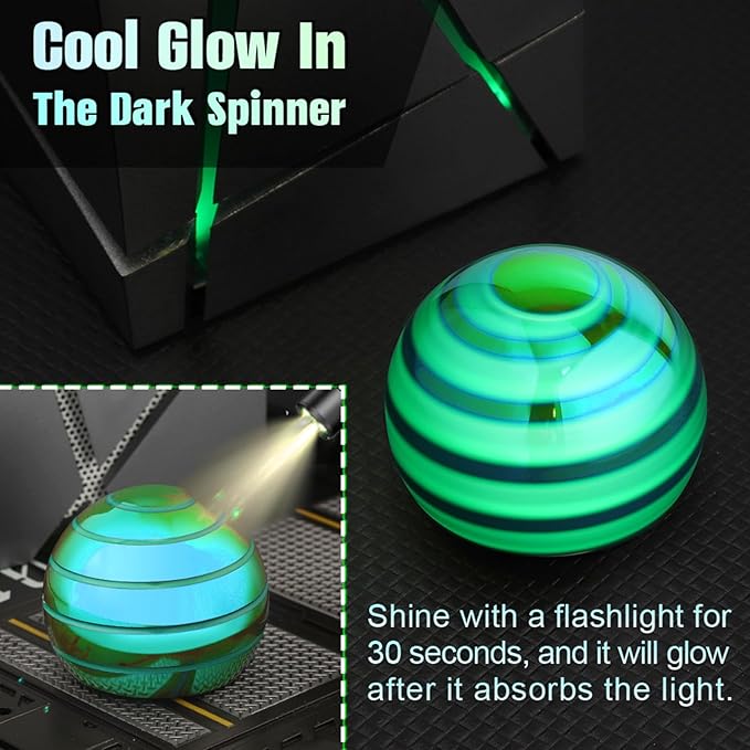 Luminous Desk Spinning Toys for Kids Adults, Metal Full Body Optical Illusion - Image 2