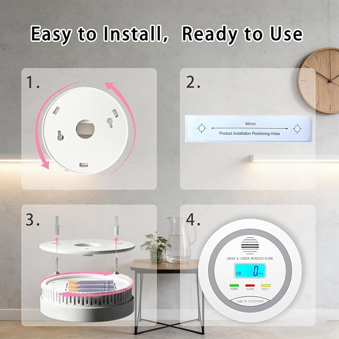 Virtue Sensor Smoke & Carbon Monoxide Detector, 2-in-1 CO Detector Alarm - Image 8