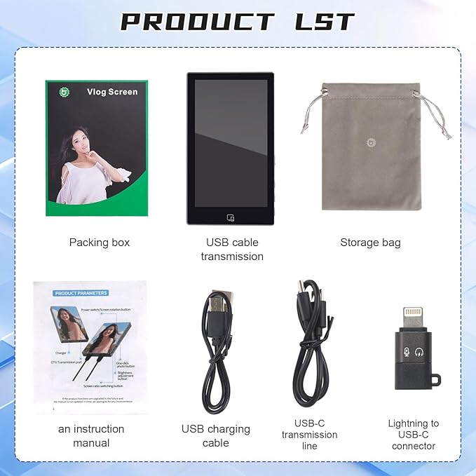 LANBOUY Selfie Screen Back Camera Monitor Phone Vlog Magnetic Selfie Screen - Image 7