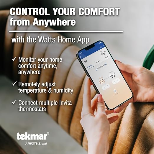 tekmar Invita Wi-Fi Thermostat | 2-Wire, Energy Star Approved, 2-Stage Cool - Image 5