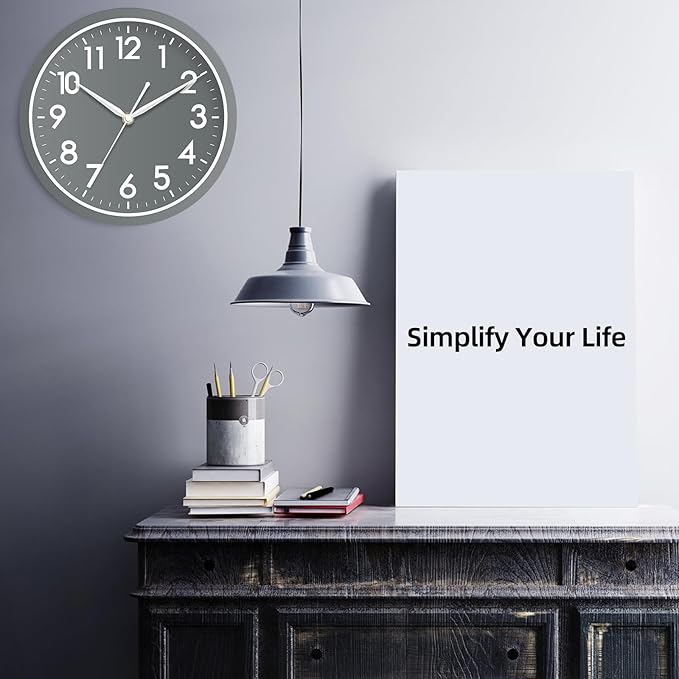 AKCISOT Wall Clock Bathroom 10 Inch Analog Small Wall Clocks Battery Operated - Image 8