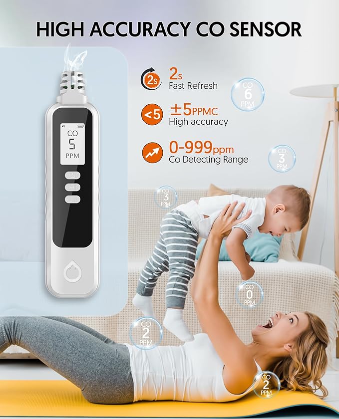 PUTECCH Carbon Monoxide Detectors Portable CO Detector Battery Powered - Image 2