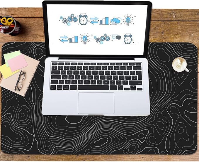 Topographic Mouse Pad, Extended Gaming, Desk Mat Laptop Waterproof Decor Writing - Image 6