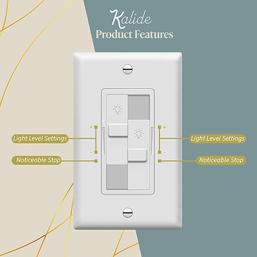 TOPGREENER Kalide Dual Load Dimmer Light Switch, Double LED Dimmer Switch - Image 4