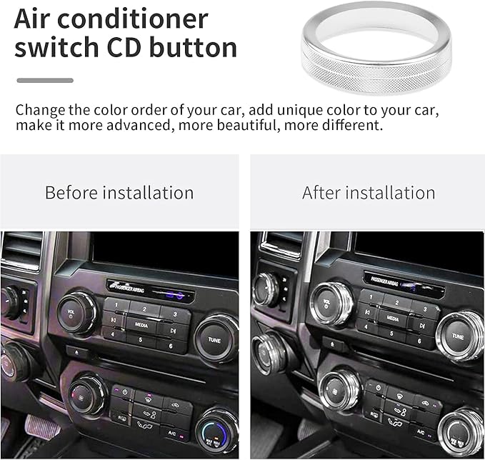 Knob Cover for F150 AC Climate Control Switch/Trailer/4WD/VOL/Tune Button - Image 3