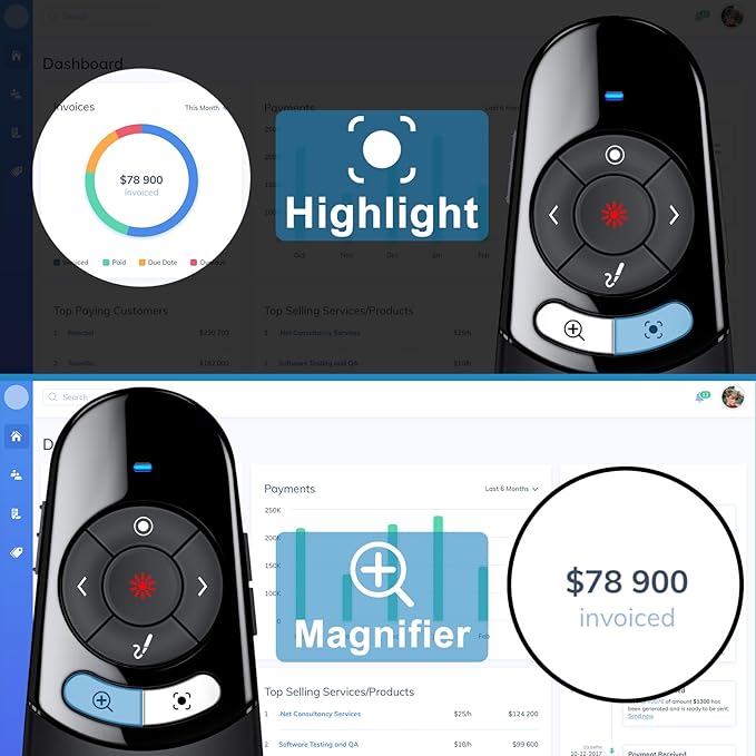 2 in 1 USB Type C Spotlight Presentation Clicker, Advanced Digital Highlighting - Image 4
