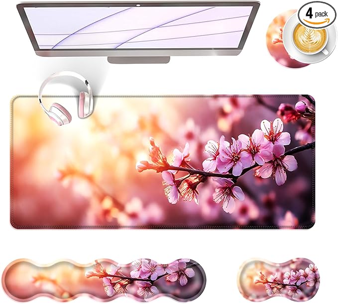 BFUKVOU Large Keyboard Mouse Pad Set, Extended Mouse Pad+Keyboard Wrist Rest by Unknown