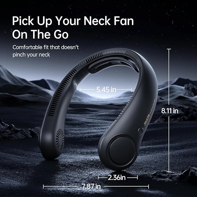 JISULIFE Portable Neck Fan Upgraded, Neckbrace Personal Hands Free, 5 Speed - Image 6