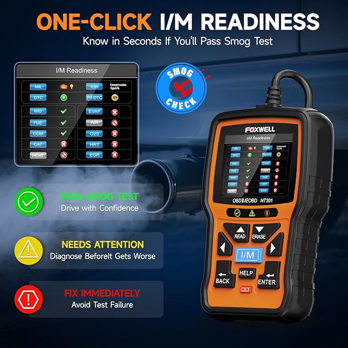 FOXWELL NT301 OBD2 Scanner Live Data Professional Mechanic OBDII Diagnostic - Image 5