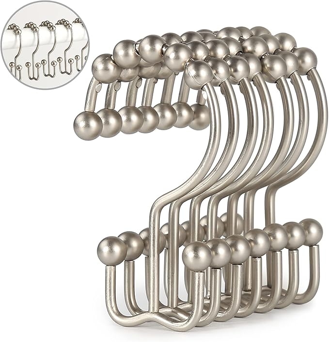 Shower Curtain Hooks, Goowin Shower Curtain Rings, Stainless Steel Shower by Goowin