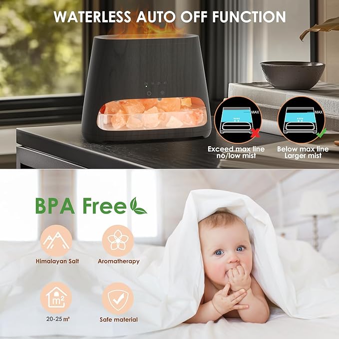 SALKING 2-in-1 Himalayan Salt Lamp & Ultrasonic Essential Oil Diffuser - Image 5