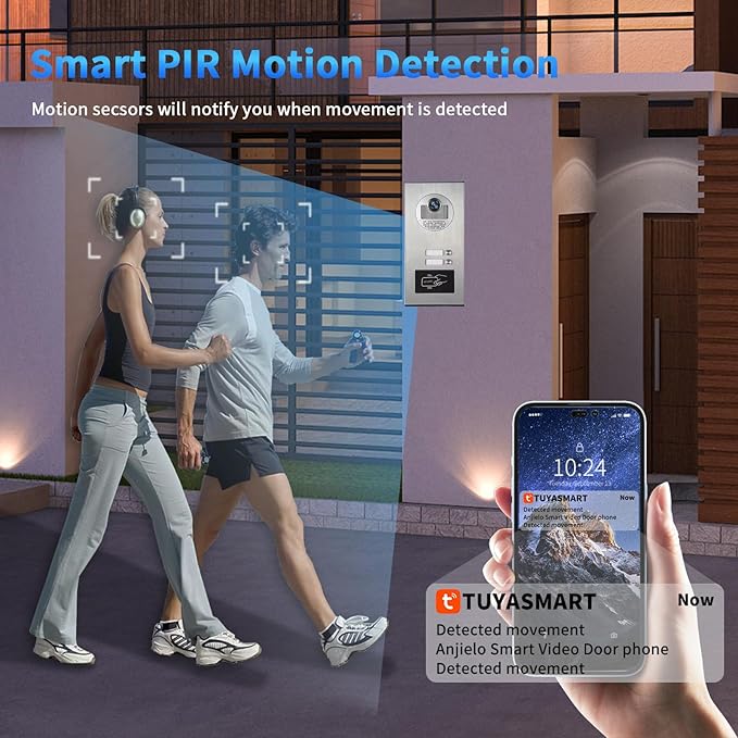 Wired Apartment Video Intercom System, 1080P HD Video Doorbell, Compatible - Image 4
