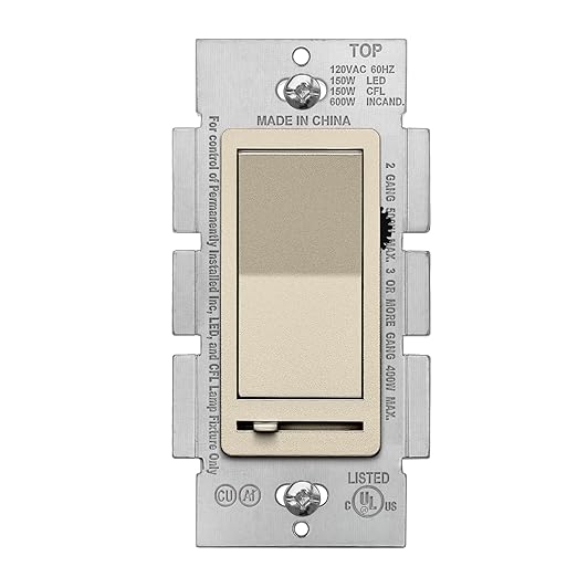 BESTTEN Matte Champagne Gold Dimmer Light Switch, Single Pole or 3-Way by BESTTEN