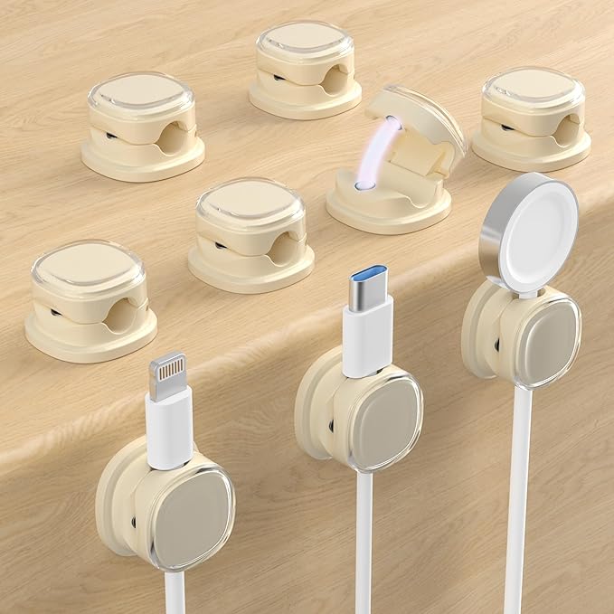 Magnetic Cable Clips, Adjustable Cord Holder Management, Adhesive Wire Keeper by COOCAT