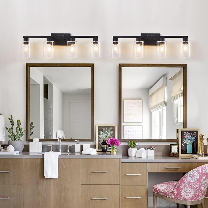 SOPEAS 4 Light Bathroom Vanity Light Fixtures, Bathroom Lighting Fixtures Over - Image 3