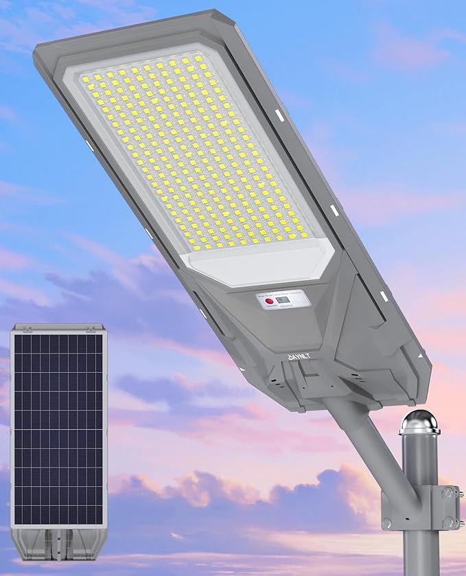 JAYNLT X-12000W Solar Street Lights, 6500K Commercial Parking Lot Light Dusk to by JAYNLT