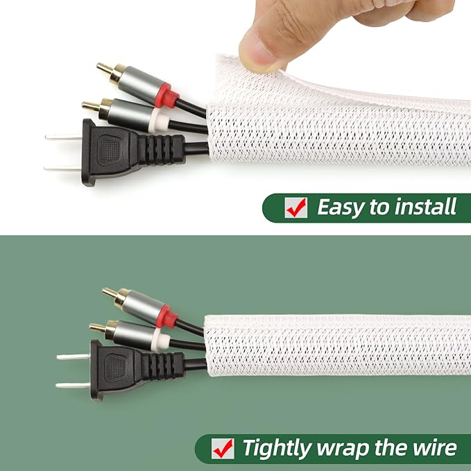 Split Wire Loom Tubing, Cable Protector Sleeve, Braided Cable Management - Image 2