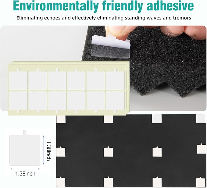 4 Pack Black Acoustic Foam Panels, High Density Soundproof Wall Panels - Image 2