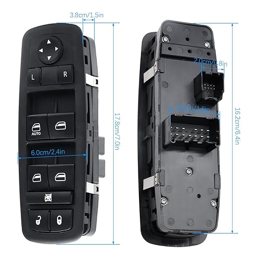 WUANGKI Master Power Window Control Switch | Front Driver Side | 13+8 Pins | - Image 2