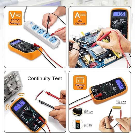 Digital Multimeter Voltmeter Battery Voltage Multi Tester Continuity Ohm Volt - Image 4