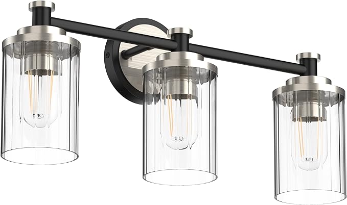 PHIXART Bathroom Lighting Fixtures Black and Brushed Nickel Bathroom Vanity by PHIXART