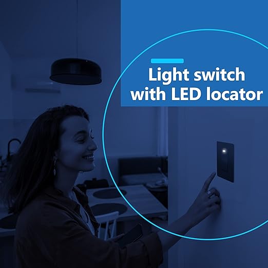LIDER Minimalist Design Matte Finish Lighted Decorator Switch, Frameless Paddle - Image 5