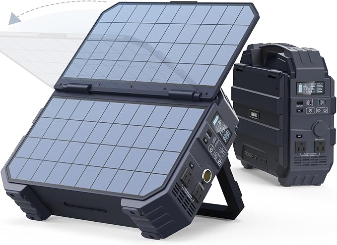 BLAVOR Portable Power Station 1600W, Built-in Solar Panel, 1024Wh LiFePO4 by BLAVOR