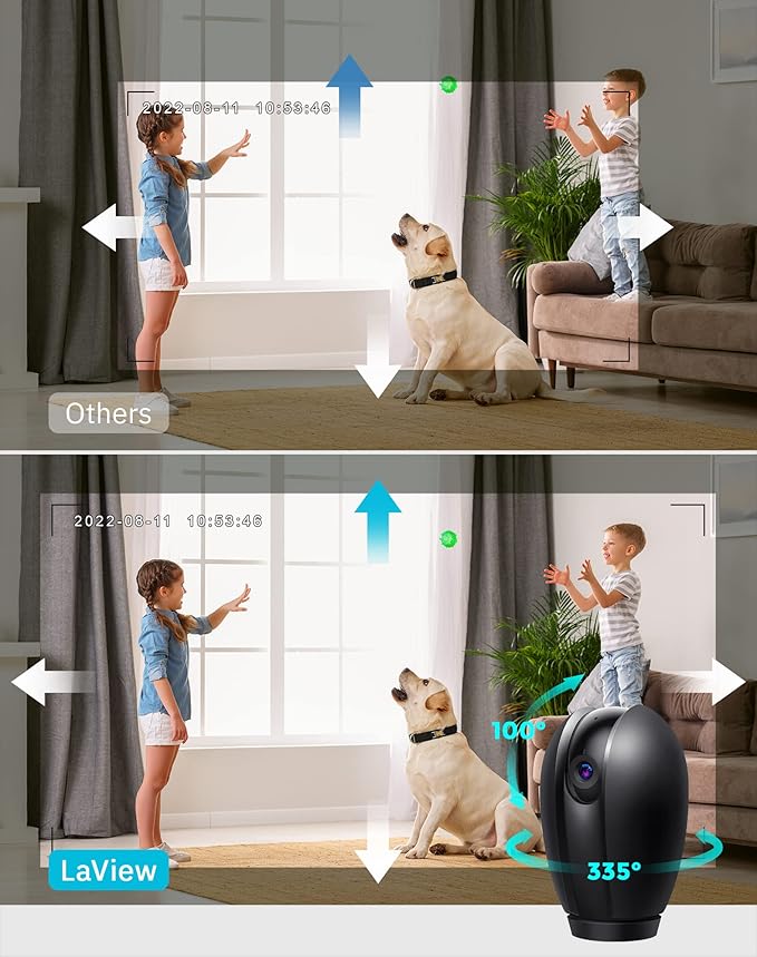 LaView Security Cameras for Home + 2X 32GB SD Cards, PT Home Security Camera - Image 4