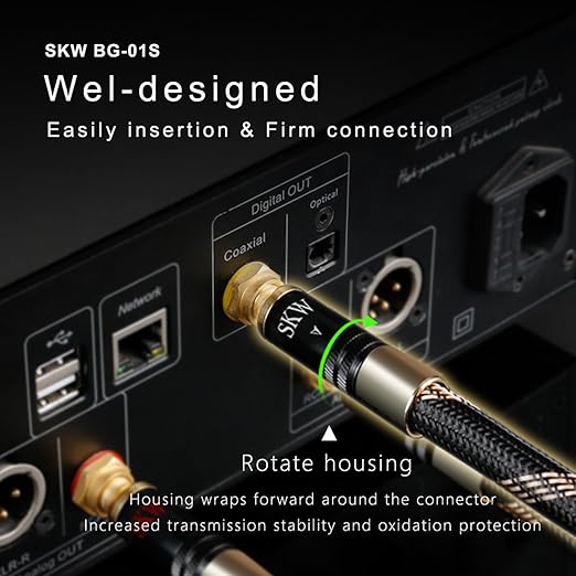 SKW Audiophiles Subwoofer Lock RCA Cable RCA to RCA Multiple Shield - Image 4