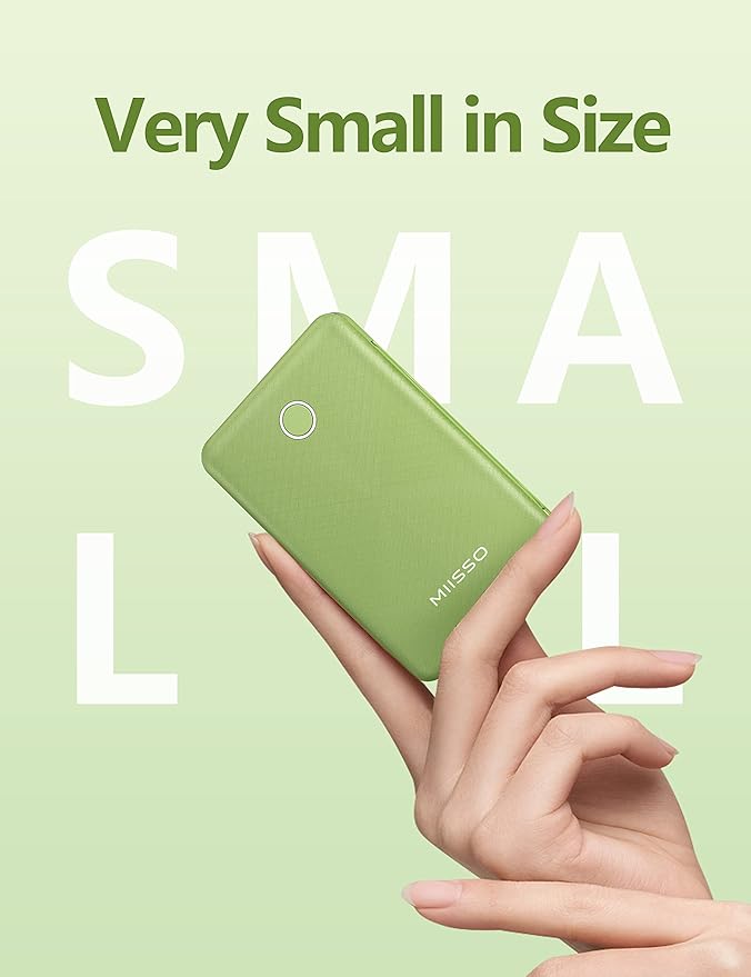 miisso 6000mah Ultra Slim Built in Cables Power Bank, Card Size Built in USB C - Image 8