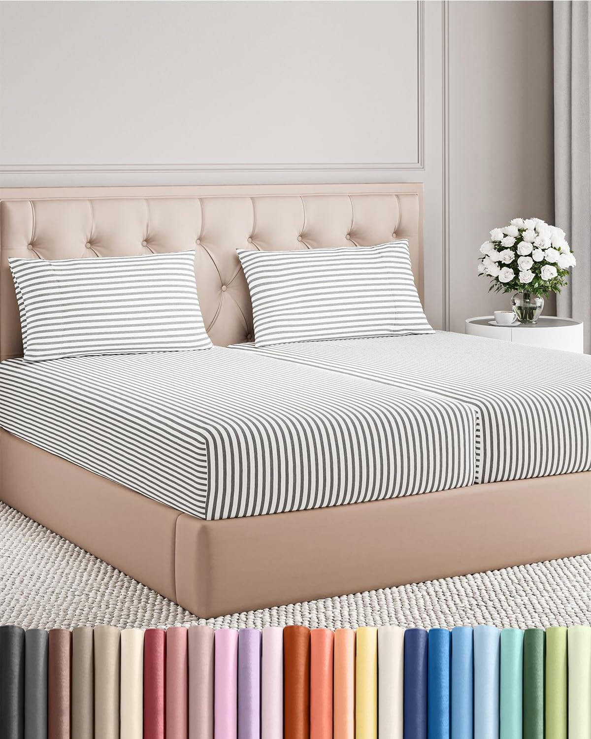 Split King Size 5 Piece Sheet Set