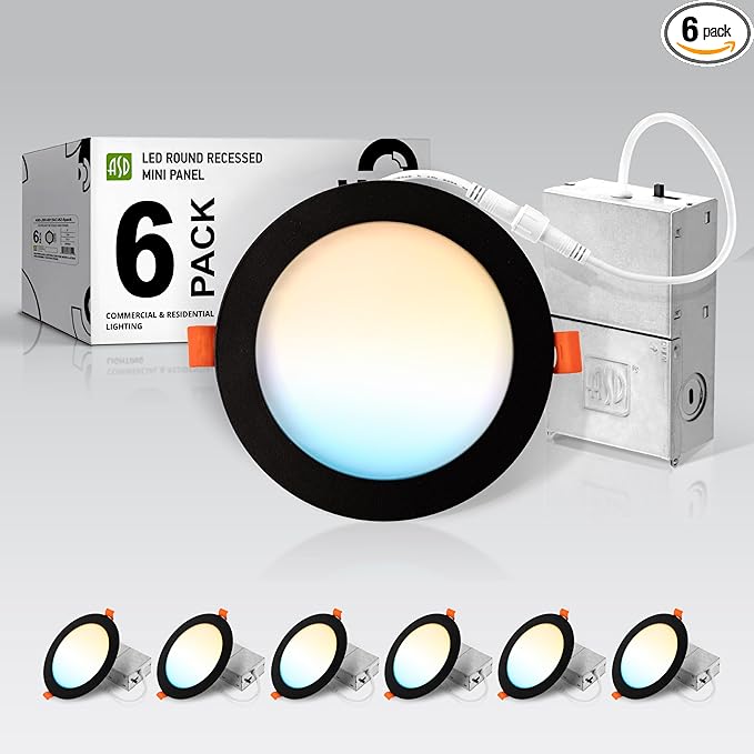 ASD 6 Pack LED Recessed Lighting 6 Inch 15W, 5 CCT 2700K-5000K CRI90+, IC Rated by ASDLightingCorporation