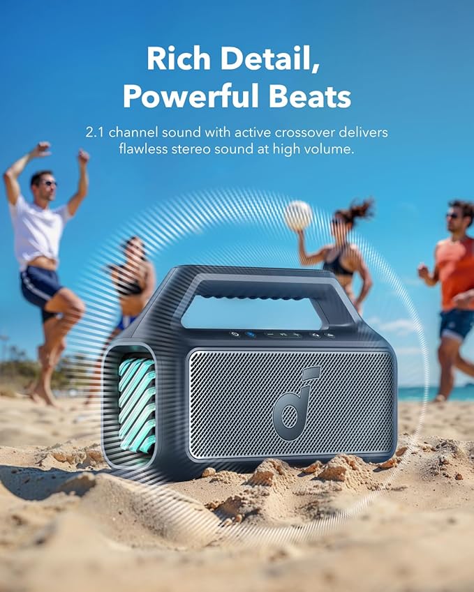Soundcore Boom 2 by Anker, Outdoor Speaker, BassUp 2.0, 24H Playtime, IPX7 - Image 3
