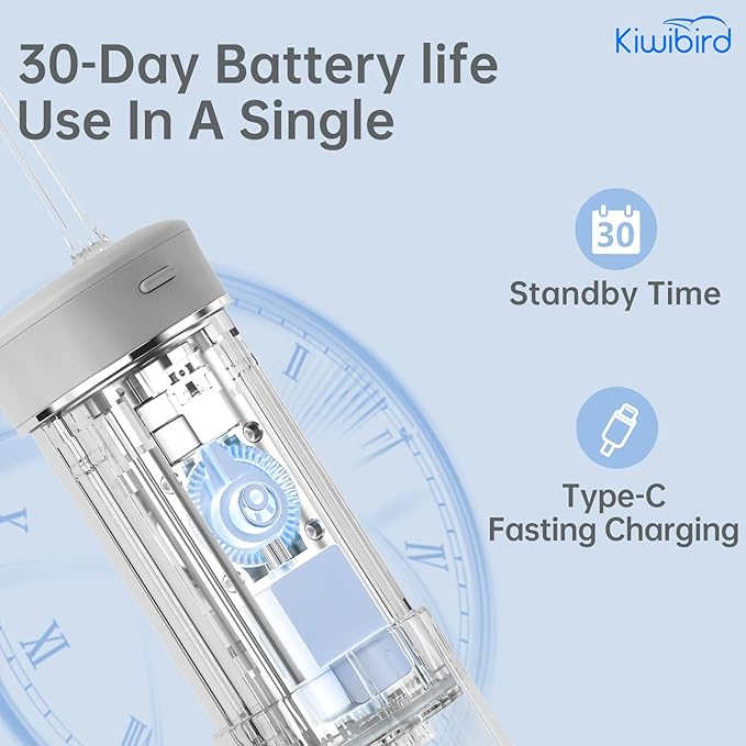 KIWIBIRD Mini Water Flosser for Travel, Ultra-Portable Cordless Oral Irrigator - Image 7