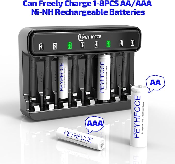 PEYHFCCE AA AAA 8 Bay Battery Charger - Image 2