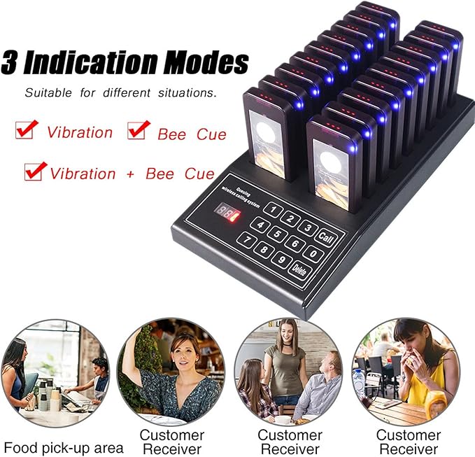 Luocute Wireless Calling System, 18 Receivers 1 Transmitter Channel 30-100m - Image 3