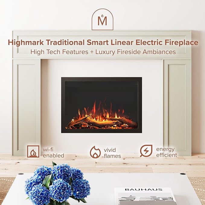 Modern Ember Highmark Traditional 26 Inch Built-in Smart Electric Fireplace - Image 2