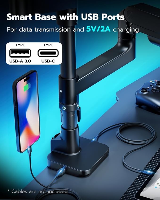 ARES WING Dual Monitor Stand for Ultrawide Heavy Duty Curved Monitor Stacking - Image 7