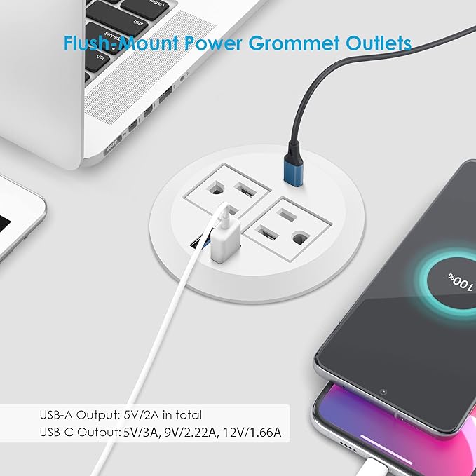 Jgstkcity 2-in-1 Desktop Power Grommet - Image 3