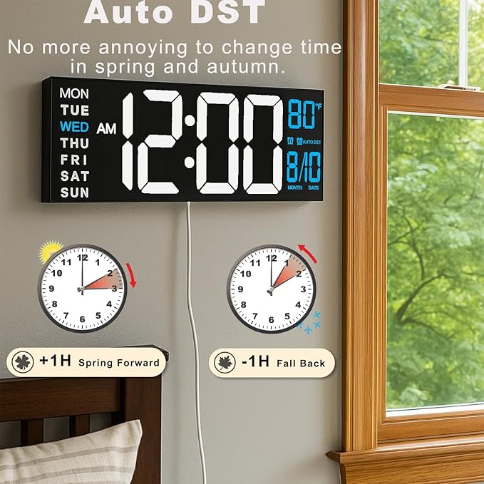 TrophyRak 16" Large Digital Wall Mount Clock, Count Down Timer, Big LED - Image 5