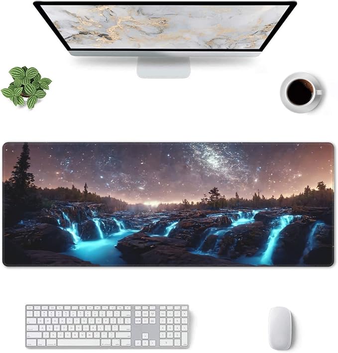 Milky Way with Forests and Waterfalls Extended Big Mouse Pad Large, XL Gaming - Image 5