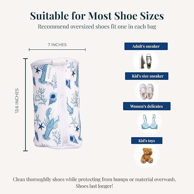 Shoe Washing Machine Bags with Sneaker Brush – Deep Clean & Protection Thick - Image 5