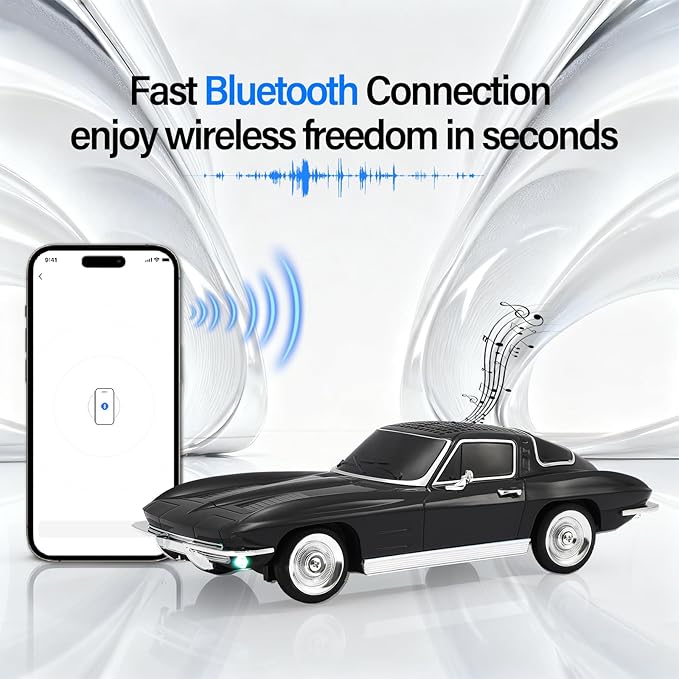WSTER Retro American Style car Bluetooth Speaker, Portable Wireless Outdoor - Image 2