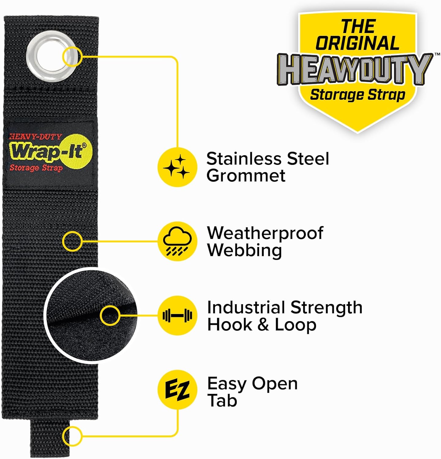Heavy-Duty Wrap-It Storage Straps - Assorted 9-Pack | Extension Cord Hanger Cord Straps for Garage Storage and Organization