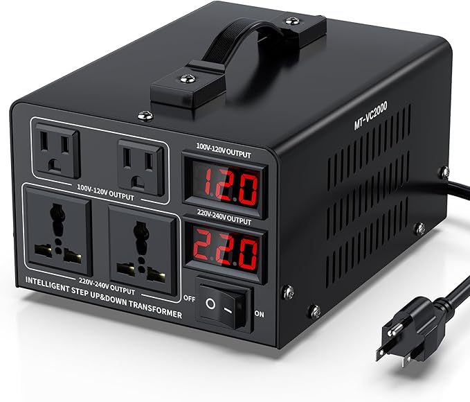 2000W Voltage Converter Transformer Step Up/Down Converter 110/120 Volt by JlouneoTravelMakeupBag