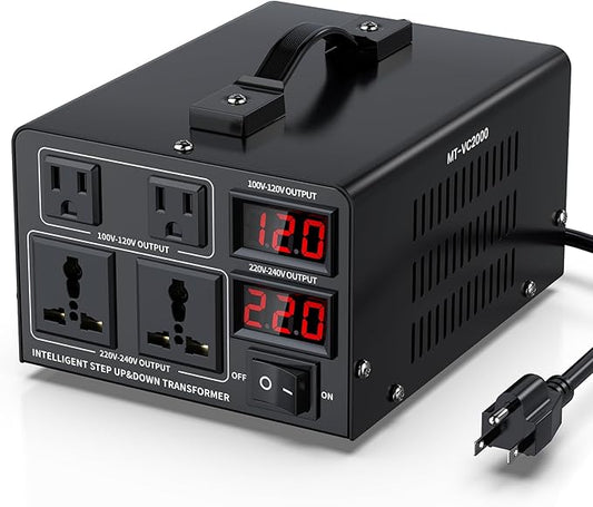 2000W Voltage Converter Transformer Step Up/Down Converter 110/120 Volt by JlouneoTravelMakeupBag
